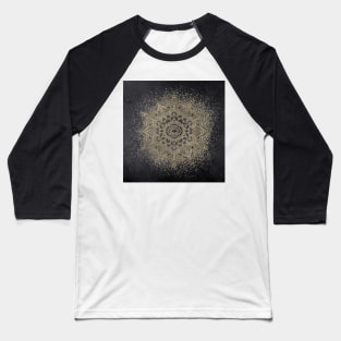 Sparkling golden dark blue mandala star Baseball T-Shirt